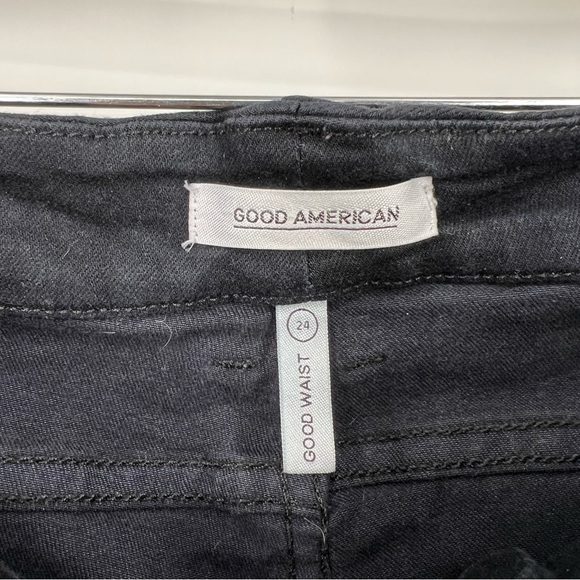 Good American Black Good Waist Stretch Denim Skinny Jeans Size 24 - Picture 4 of 8